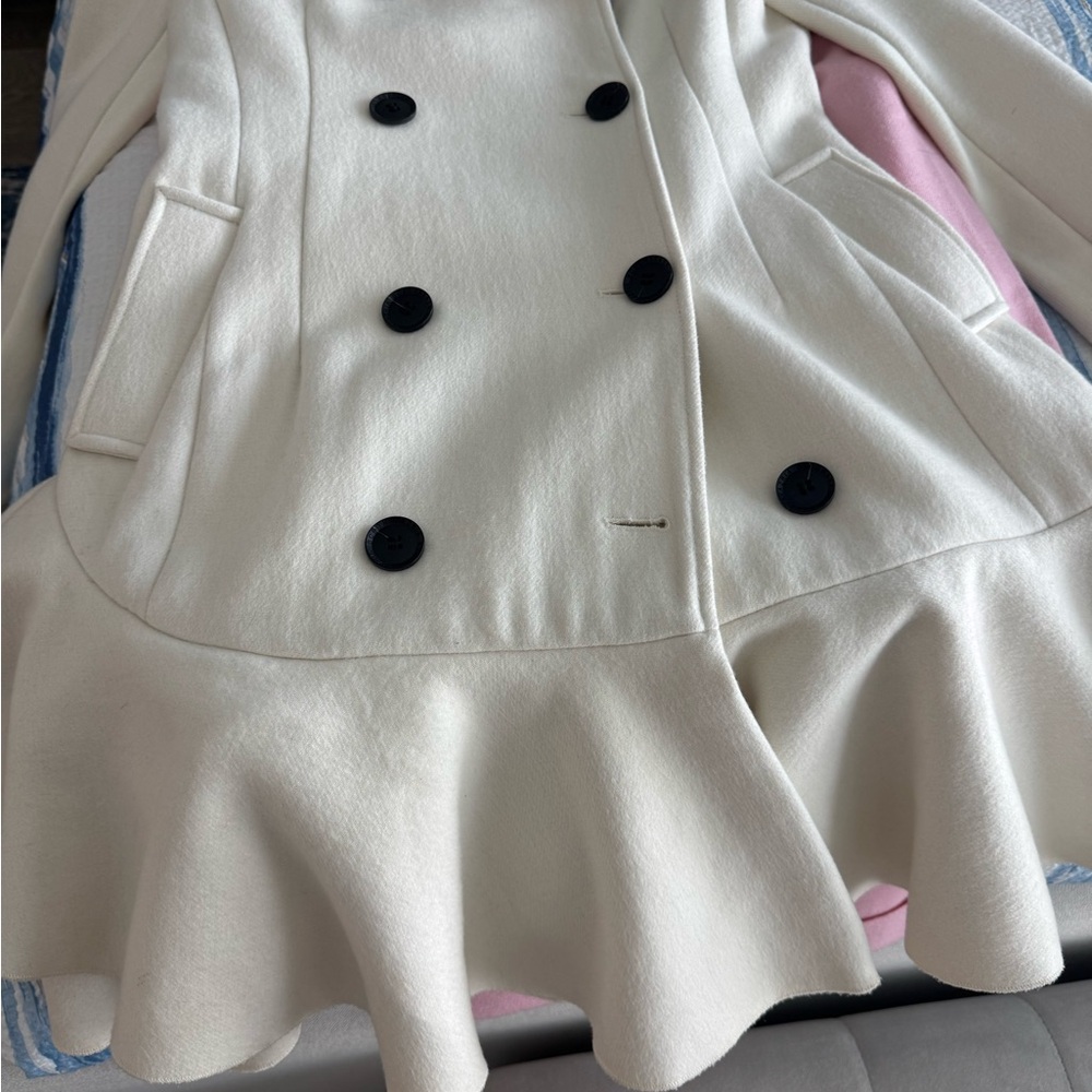 BCBGMaxAzria Cream Double-Breasted Coat